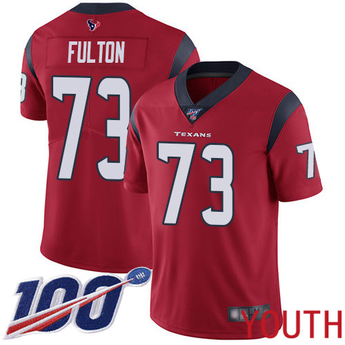 Houston Texans Limited Red Youth Zach Fulton Alternate Jersey NFL Football 73 100th Season Vapor Untouchable